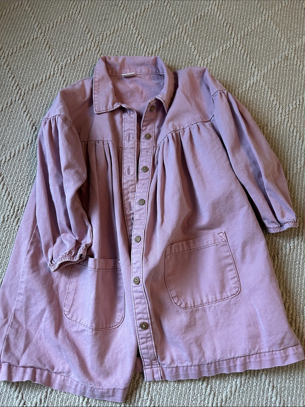 Girls' Button-Front pink Shirt Dress